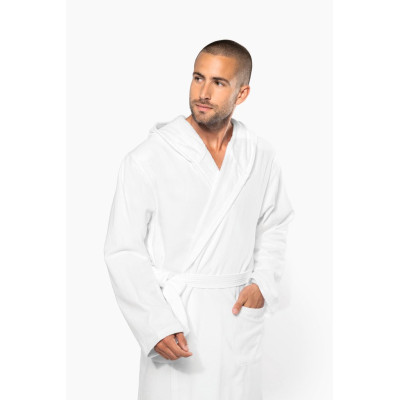Unisex organic hooded bathrobe